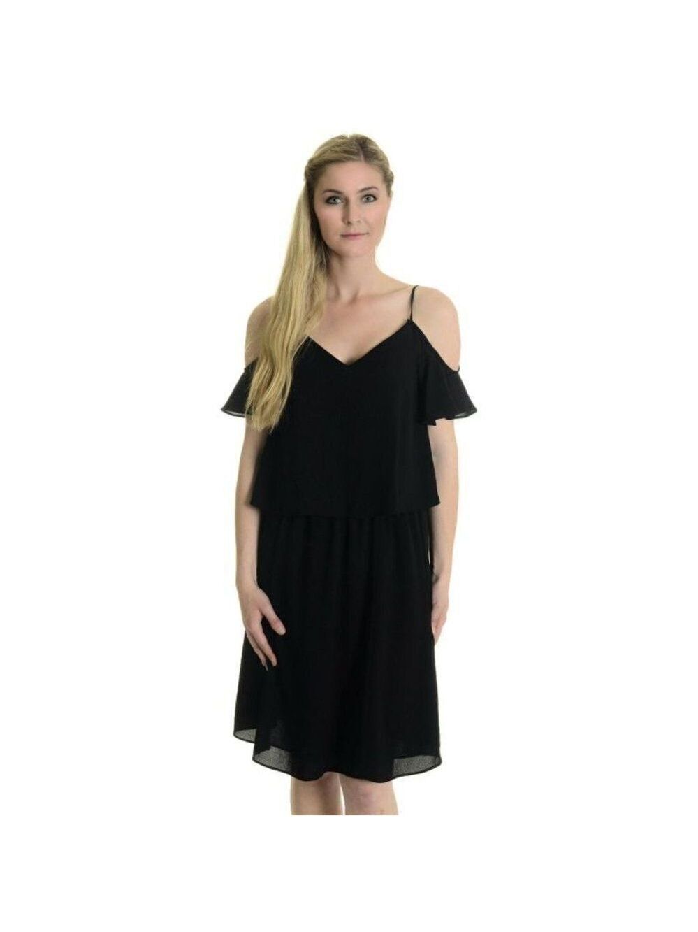Cooper & Ella Cold Shoulder Popover Crepe Dress S